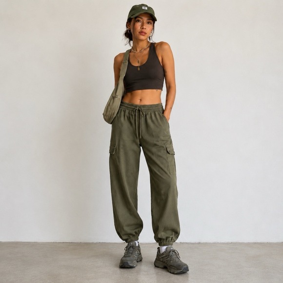 Forever 21 Pants - Forever 21 Size M Pants Olive Cargo Pants Utility Military Gorpcore Streetwear
